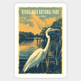 Everglades National Park Vintage Travel  Poster Sticker